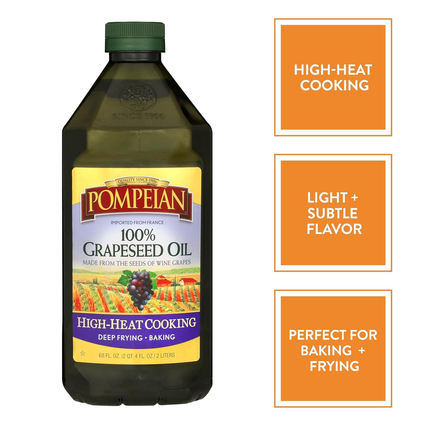 image:imagePompeian 100 Grapeseed Oil Light and Subtle Flavor 24 Fl Oz Pack of 624 Fl Oz Pack of 6