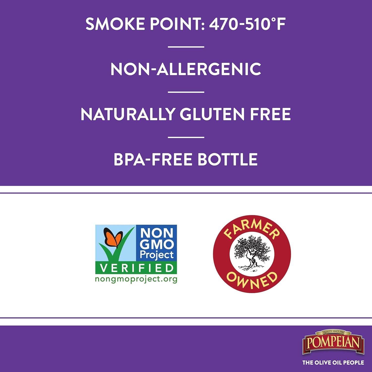 image:imagePompeian 100 Grapeseed Oil Light and Subtle Flavor 24 Fl Oz Pack of 668 Fl Oz Pack of 2