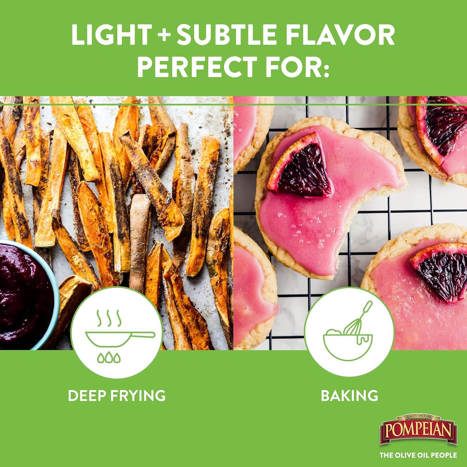 image:imagePompeian 100 Grapeseed Oil Light and Subtle Flavor Perfect for HighHeat Cooking Deep Frying and Baking 24 FL OZGrapeseed Oil 24 Fl Oz