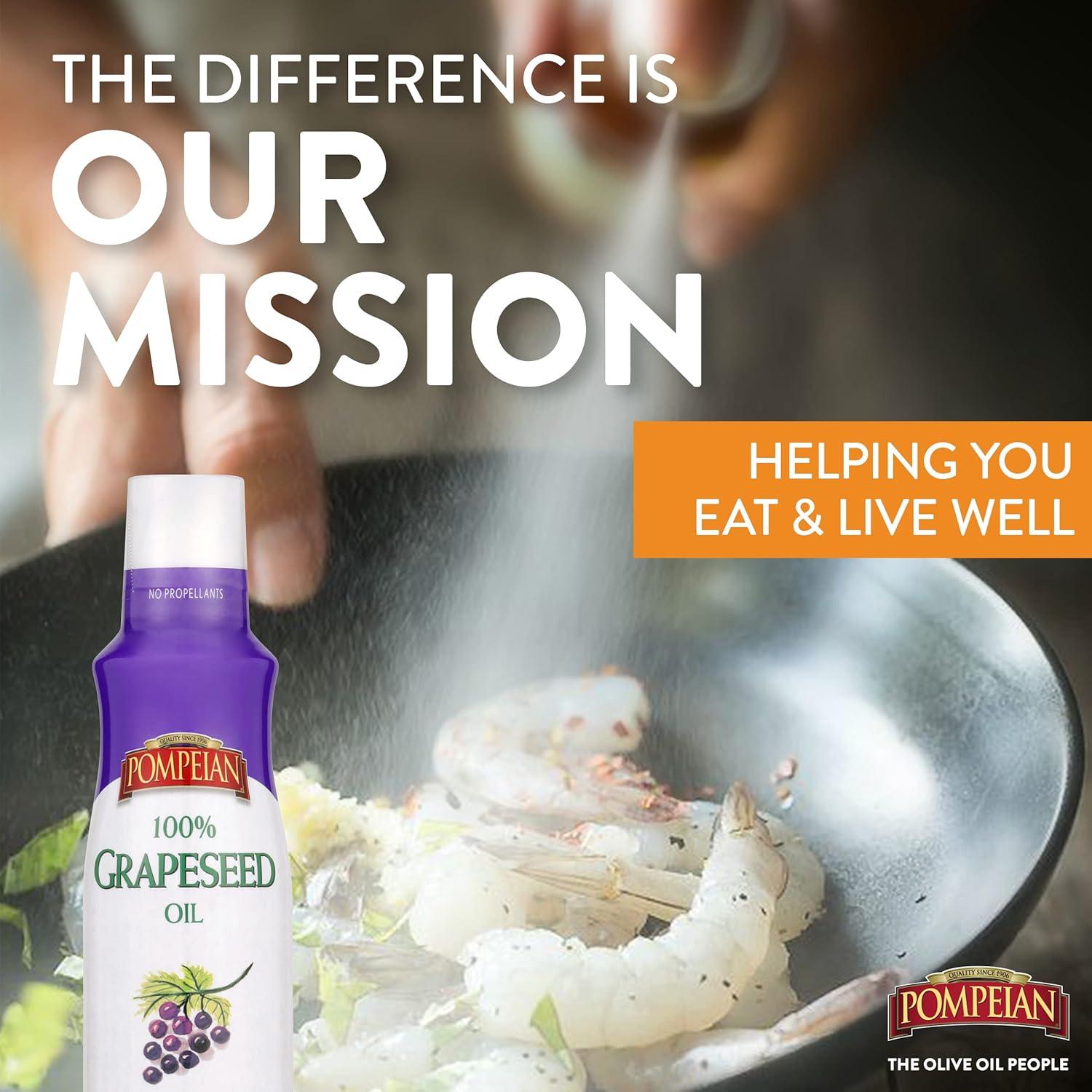 image:imagePompeian 100 Grapeseed Oil NonStick Cooking Spray Perfect for StirFrying Grilling and Sauteing Naturally Gluten Free NonGMO No Propellants 5 FL OZ Single BottleGrapeseed Oil