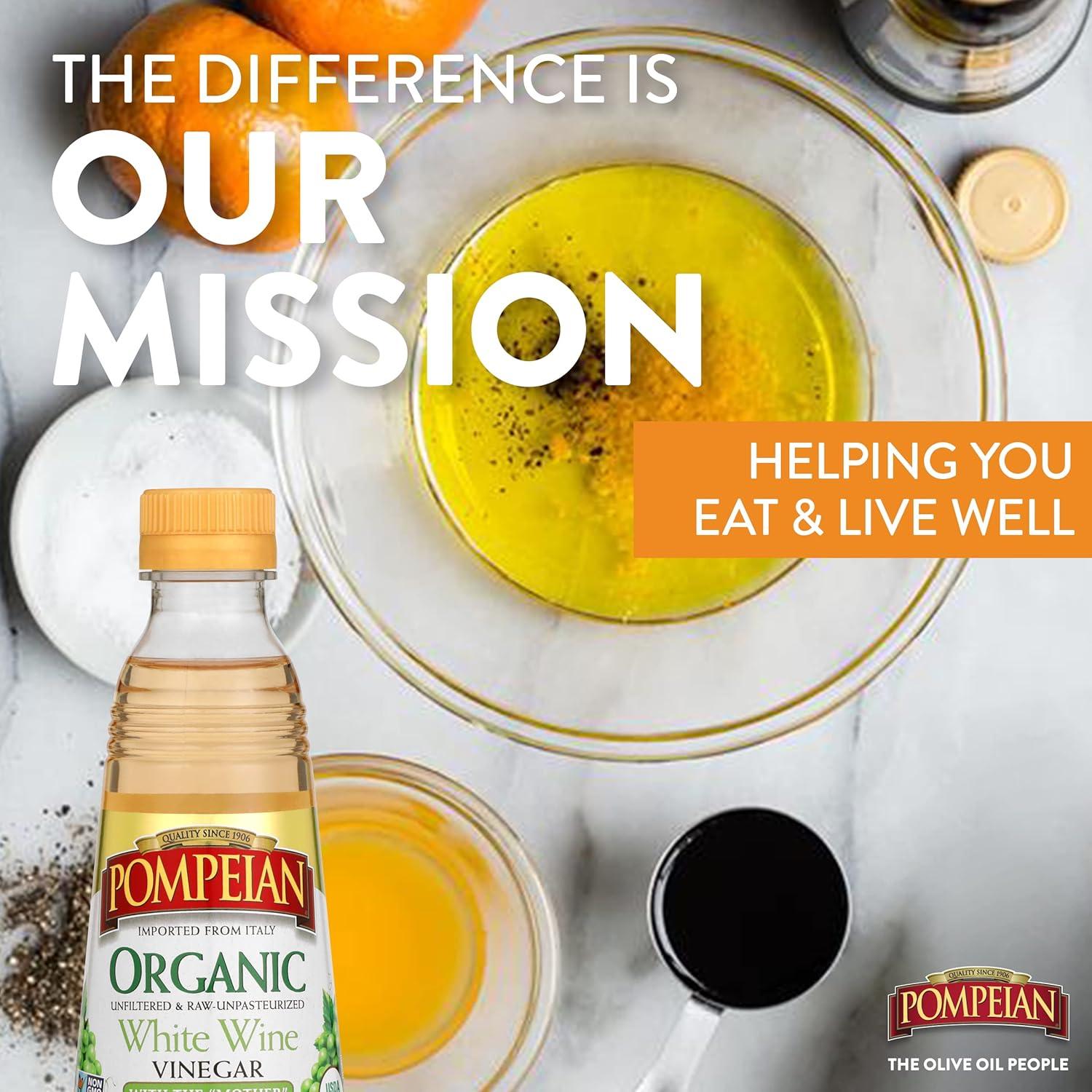 image:imagePompeian Gourmet Organic White Wine Vinegar Unfiltered amp Unpasteurized 16 Fl Oz Pack of 6Organic White Wine Vinegar