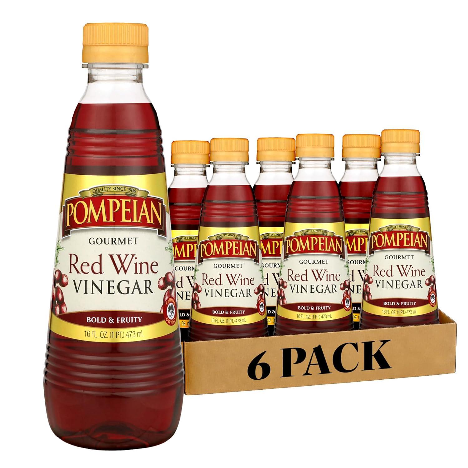 image:imagePompeian Gourmet Red Wine Vinegar Naturally GlutenFree 16 Fl Oz Pack of 6