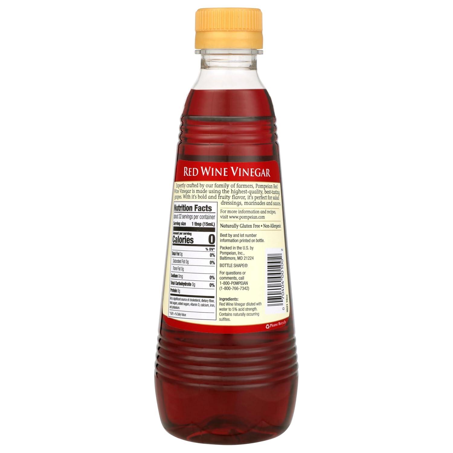 image:imagePompeian Gourmet Red Wine Vinegar Perfect for Salad Dressings Marinades amp Sauces Naturally GlutenFree16 FL OZ Pack of 12