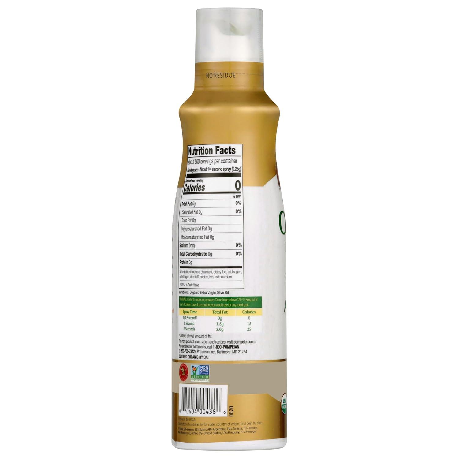 image:imagePompeian USDA Certified Organic Extra Virgin Olive Oil NonStick Cooking Spray No Propellants 5 Fl Oz