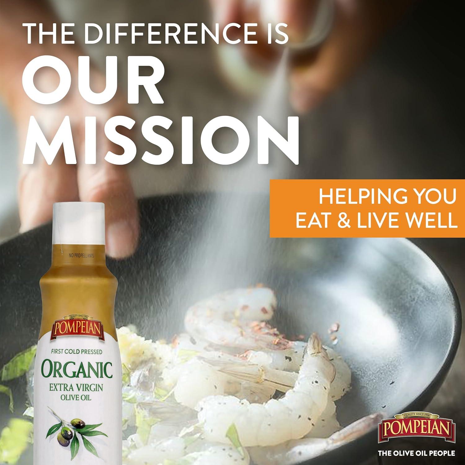 image:imagePompeian USDA Organic Extra Virgin Olive Oil NonStick Cooking Spray FullBodied Perfect for Salads and Pasta Naturally Gluten Free NonAllergenic NonGMO No Propellant 5 FL OZ Single Bottle5 Fl Oz Pack of 1
