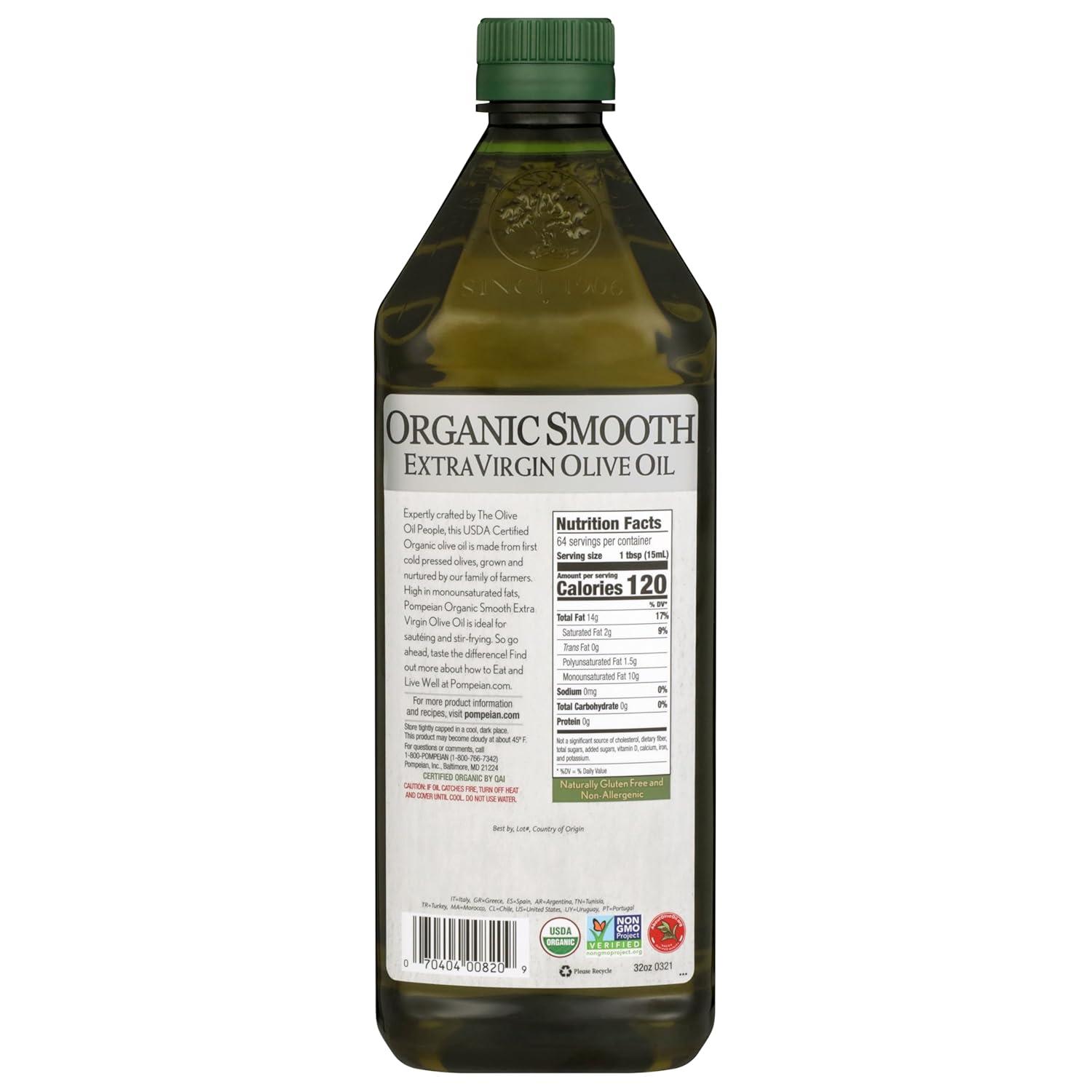 image:imagePompeian USDA Organic Smooth Extra Virgin Olive Oil Contains Polyphenols First Cold Pressed 68 Fl OzOrganic Smooth Extra Virgin Olive Oil
