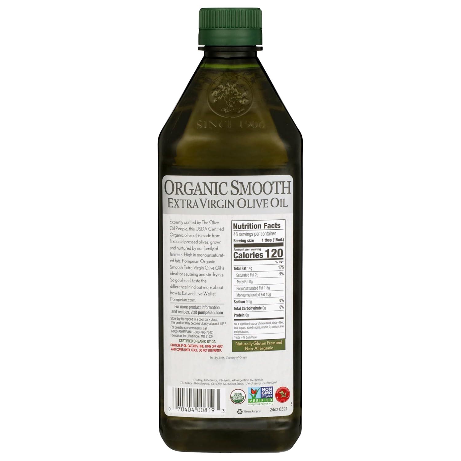 image:imagePompeian USDA Organic Smooth Extra Virgin Olive Oil Contains Polyphenols First Cold Pressed 68 Fl OzOrganic Smooth Extra Virgin Olive Oil