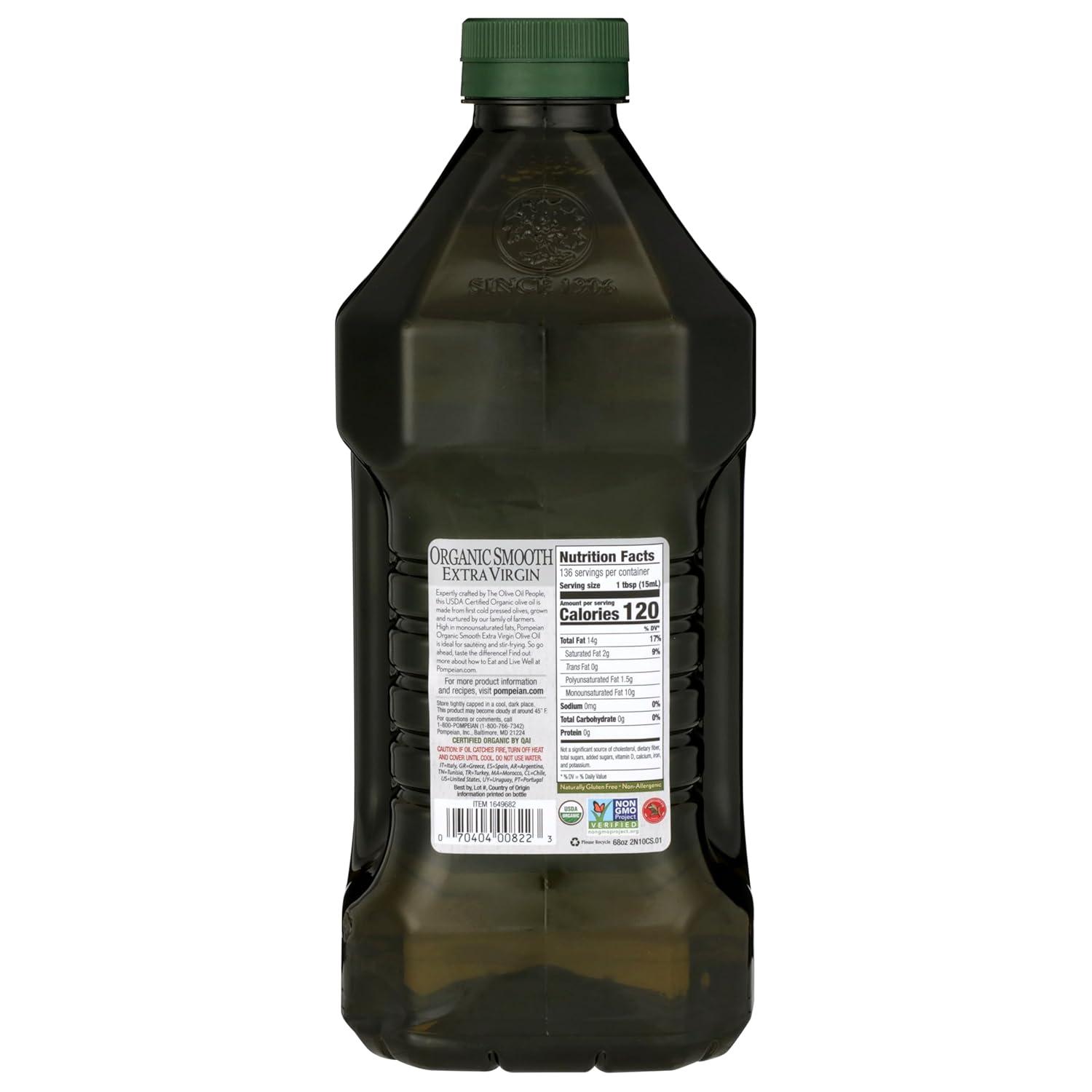image:imagePompeian USDA Organic Smooth Extra Virgin Olive Oil Contains Polyphenols First Cold Pressed 68 Fl OzOrganic Smooth Extra Virgin Olive Oil