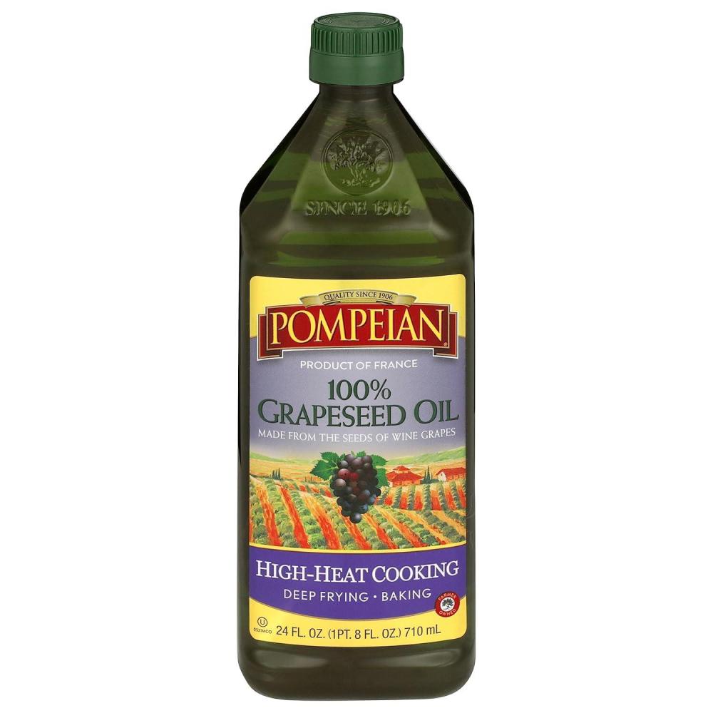 image:imagePompeian 100 Grapeseed Oil Light and Subtle Flavor Perfect for HighHeat Cooking Deep Frying and Baking 24 FL OZGrapeseed Oil 24 Fl Oz