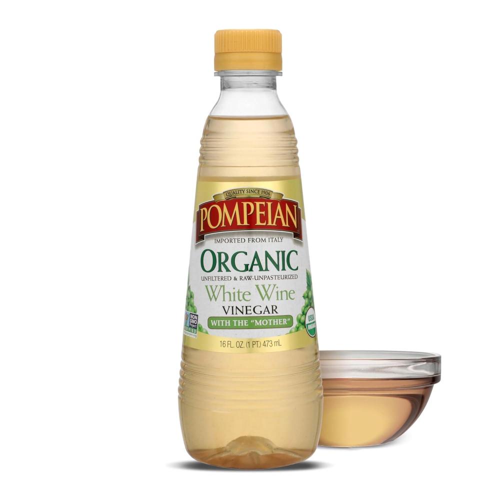 image:imagePompeian Gourmet Organic White Wine Vinegar Unfiltered amp Unpasteurized 16 Fl Oz Pack of 6Organic White Wine Vinegar