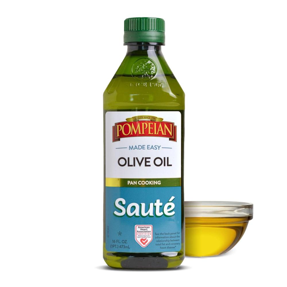image:imagePompeian Made Easy Bake Olive Oil Ultra Light Taste American Heart Association Certified 16 Fl OzSaute