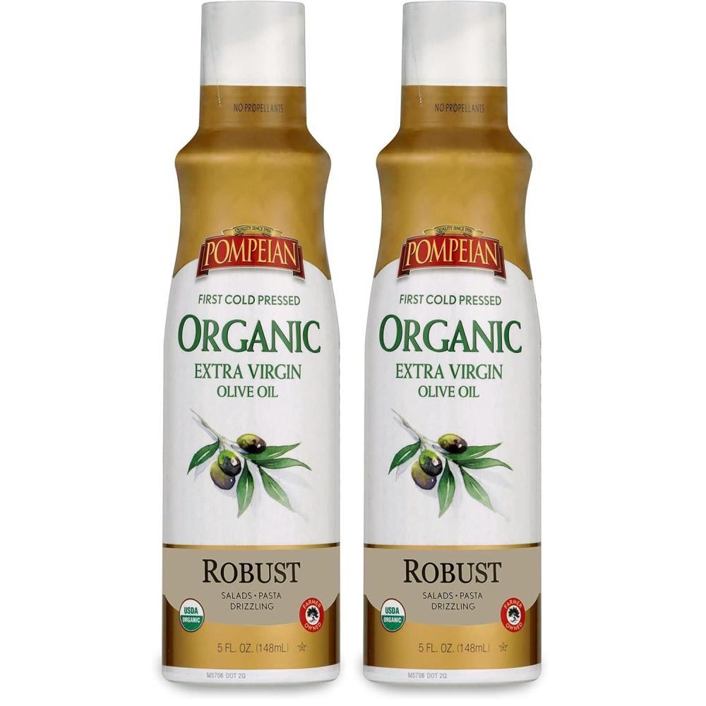 image:imagePompeian USDA Organic Extra Virgin Olive Oil NonStick Cooking Spray FullBodied Perfect for Salads and Pasta Naturally Gluten Free NonAllergenic NonGMO No Propellant 5 FL OZ Single Bottle5 Fl Oz Pack of 2