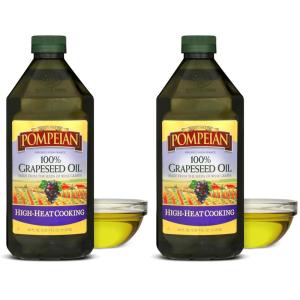Pompeian 100% Grapeseed Oil, Light and Subtle Flavor, 24 Fl Oz, Pack of 6(68 Fl Oz (Pack of 2))