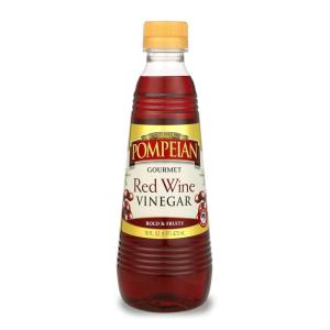 Pompeian Gourmet Red Wine Vinegar, Perfect for Salad Dressings, Marinades & Sauces, Naturally Gluten-Free,16 FL. OZ., Pack of 12