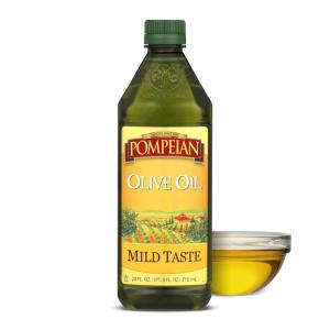 Pompeian Mild Taste Olive Oil, High Heat Cooking, Baking & Sauteing, High Smoke Point, 68 Fl Oz(24 Fl Oz (Pack of 1))