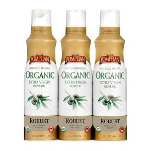 Pompeian USDA Organic Extra Virgin Olive Oil Non-Stick Cooking Spray, No Propellant, 5 Fl Oz, Pack of 3(Extra Virgin Olive Oil)