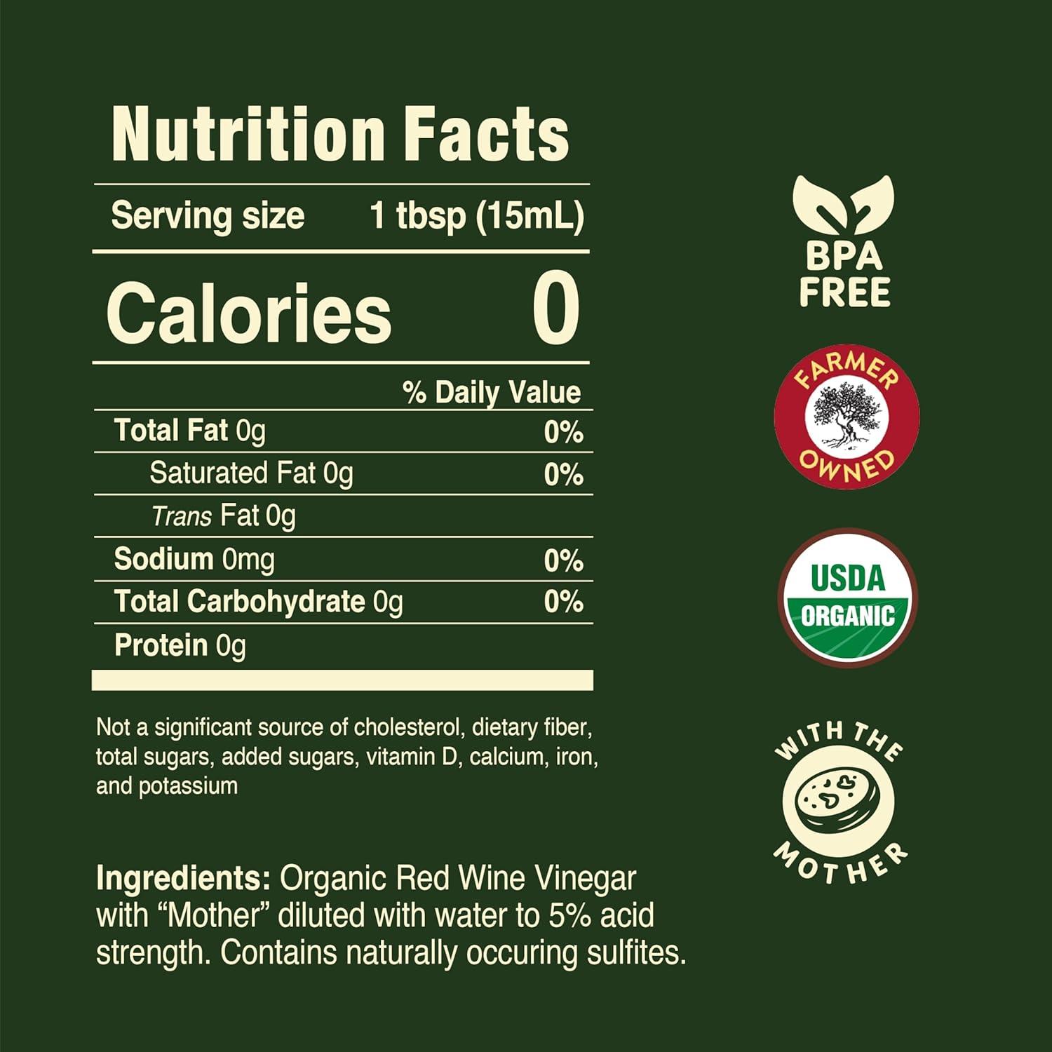 image:imagePompeian Gourmet Organic Red Wine Vinegar Unfiltered amp Unpasteurized 16 Fl OzOrganic Red Wine Vinegar