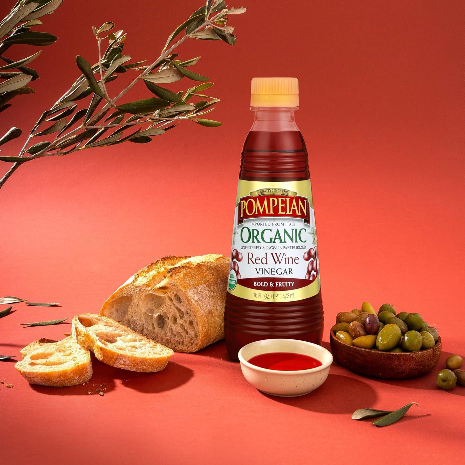 image:imagePompeian Gourmet Organic Red Wine Vinegar Unfiltered amp Unpasteurized 16 Fl OzOrganic Red Wine Vinegar