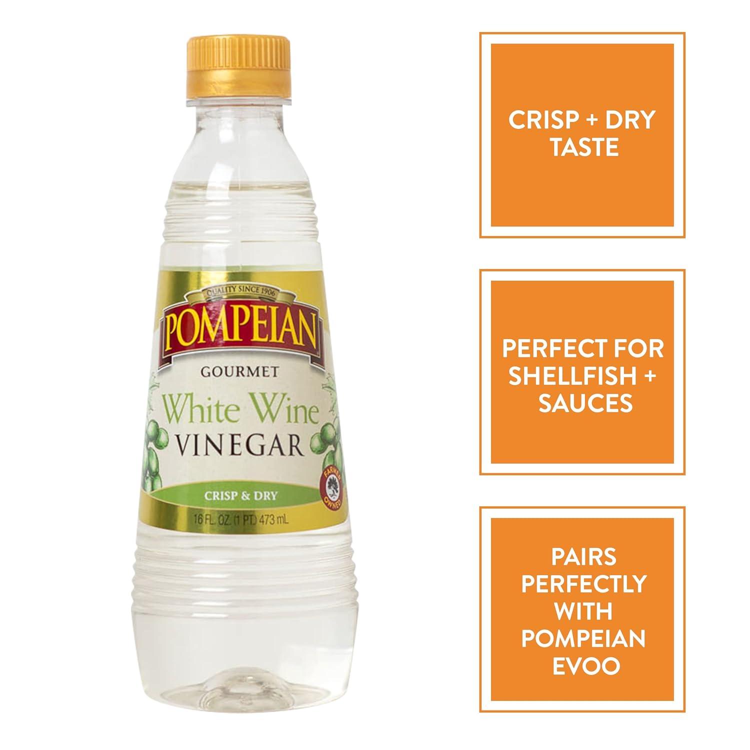 image:imagePompeian Gourmet White Wine Vinegar Bright amp Fresh Flavor 16 Fl Oz Pack of 6White Wine Vinegar