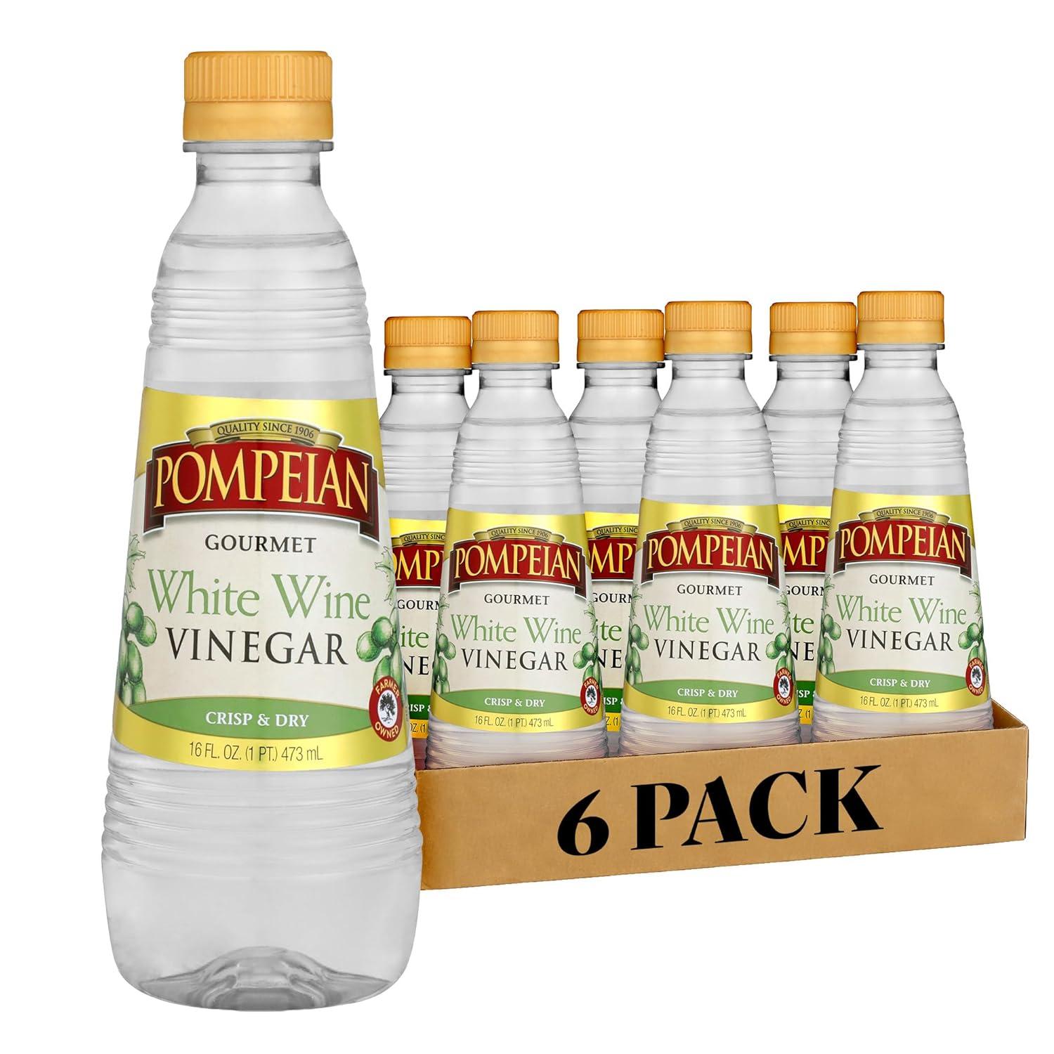 image:imagePompeian Gourmet White Wine Vinegar Bright amp Fresh Flavor 16 Fl Oz Pack of 6White Wine Vinegar