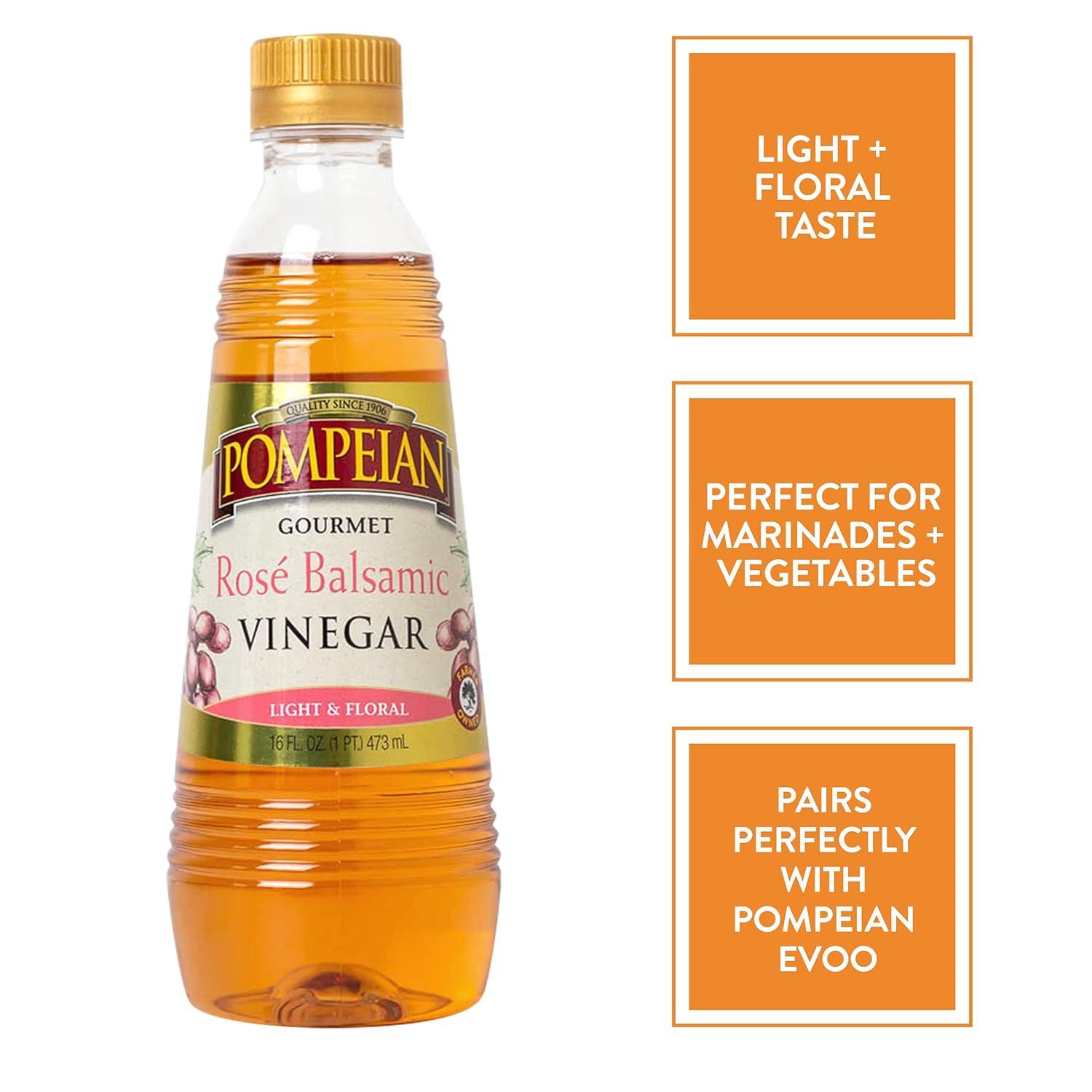 image:imagePompeian Gourmet Balsamic Ros Vinegar Perfect for Salad Dressings Marinades Drizzling amp Vegetables Naturally Gluten Free 16 Fl Oz
